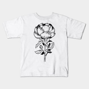 Flower Line Art Kids T-Shirt